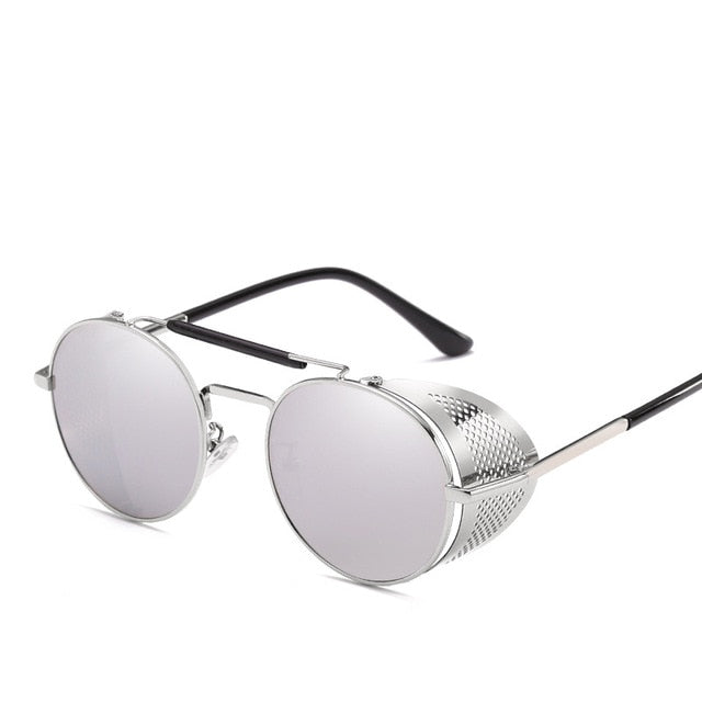 MuseLife Retro Round Metal Sunglasses Men