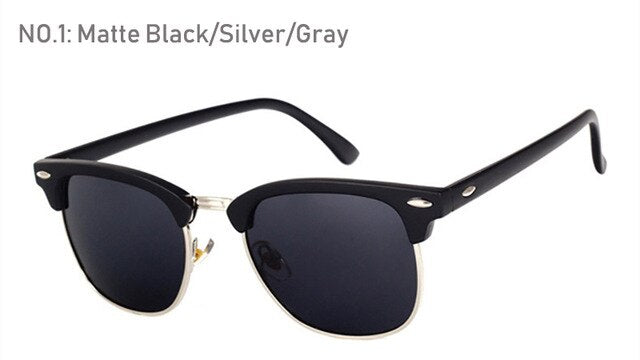 Half Metal Vintage Classic Sunglasses Men